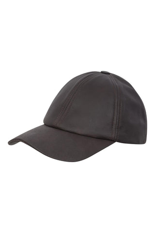 Mens Womens Baseball Cap Unisex Casual Plain Cap Brown Real Leather Hat - Lesa Collection