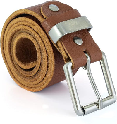 Lesa Collection Full Grain Leather Roller Buckle Belt