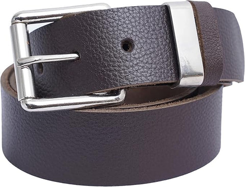 Lesa Collection Full Grain Hard-Wearing Leather Belt for Men - Durable Roller Buckle Jeans Belt for All-Day Comfort