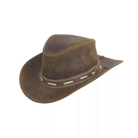 Kids Outback Bush Hat Brown Leather Cowboy Hat Children's Fancy Dress Costume