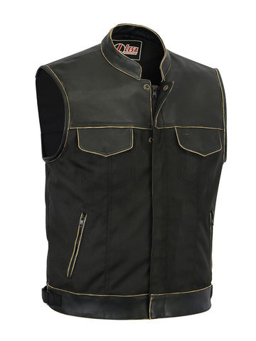Leather | Men | Heated Jacket | Bikers Vests | Cuts - Lesa Collection