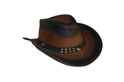 Leather Cowboy Bush Hat Western style Australian Style Hat - Lesa Collection