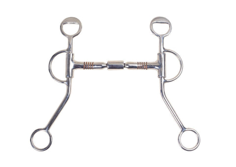 Western Snaffle Bit With Shanks and Copper inlays - Lesa Collection