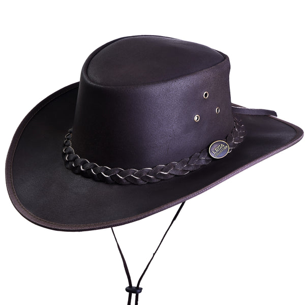 New Leather Cowboy Western Aussie Style Bush Hat Brown Mens/Women – Lesa  Collection