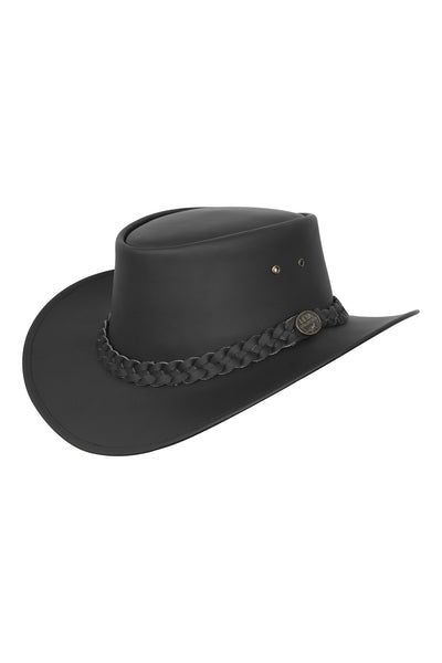 Australian Style Leather Bush Hat Cowboy Mens Womens Hat Black - Lesa Collection