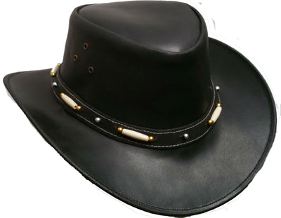 Kids Australian Style Leather Western Hat Cowboy boy/girl Bush Hat XS - Lesa Collection
