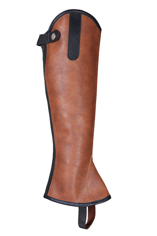 Brown Synthetic Leather Lightweight Horse Rider half chaps - Lesa Collection