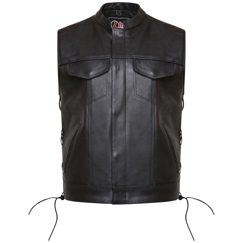 Pin-Buckle Cut Out Vest, Charcoal