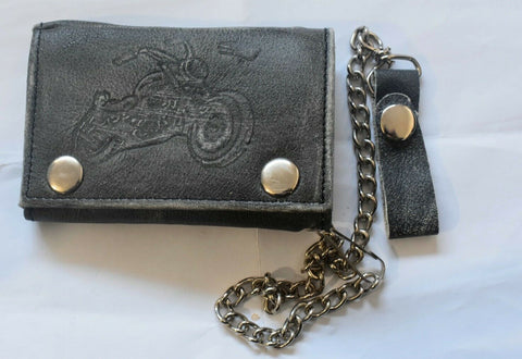 Mens Luxury Soft Quality Leather Biker Wallet Credit Card Holder Purse Black - Lesa Collection